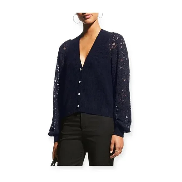 CAMI NYC Black Wool Beth Cardigan, Size S